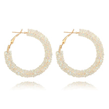 Personality Shiny Crystal Hoop Earring Fashion All-match Geometric Big Round Ear