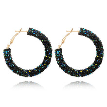 Personality Shiny Crystal Hoop Earring Fashion All-match Geometric Big Round Ear