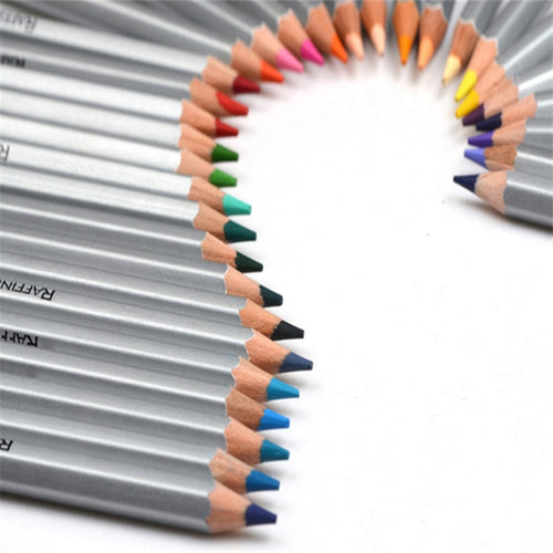 Professional Fine Art Drawing 24 Assorted 3.3mm Wooden Colour Pencils with Paper Box