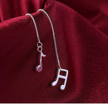 Musical Notes Earring in White Gold Plated