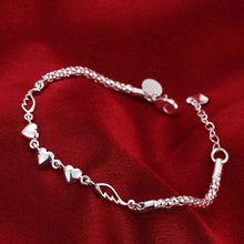 Angles Wings Triple Heart Bracelet in 18K White Gold Plated