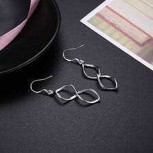 Twist Drop Earring in White Gold Plated