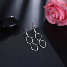 Twist Drop Earring in White Gold Plated