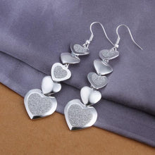Infinity Hearts Drop Earring in White Gold Plated