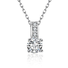 Swarovski Crystal 18K White Gold Plated Diamond Simulated Necklace + Free Stud
