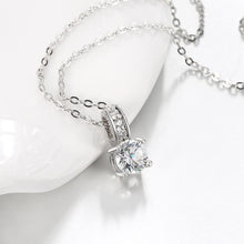 Swarovski Crystal 18K White Gold Plated Diamond Simulated Necklace + Free Stud