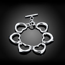 Hearts Bracelet in 18K White Gold Plated