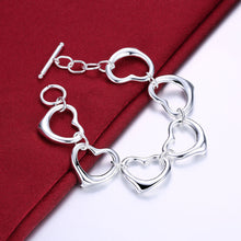Hearts Bracelet in 18K White Gold Plated