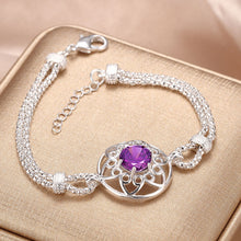 Swarovski Crystal Amethyst Centerstone Bracelet in 18K White Gold Plated