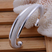 Double Layer Mesh Bangle in 18K White Gold Plated