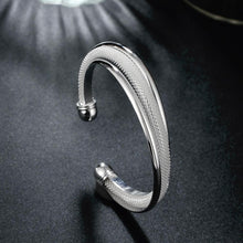 Double Layer Mesh Bangle in 18K White Gold Plated