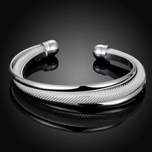 Double Layer Mesh Bangle in 18K White Gold Plated