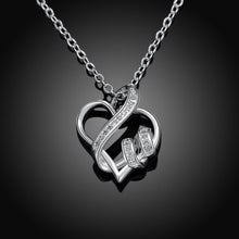 Swarovski Crystal I LOVE YOU Necklace in 18K White Gold Plated