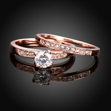 Swarovski Crystal 2 Piece Band and Ring Set in 18K Gold Plated