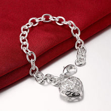 Filigree Heart Bracelet in 18K White Gold Plated