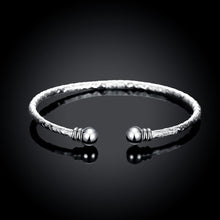 V Cut Adjustable Bangle in 18K White Gold Plated