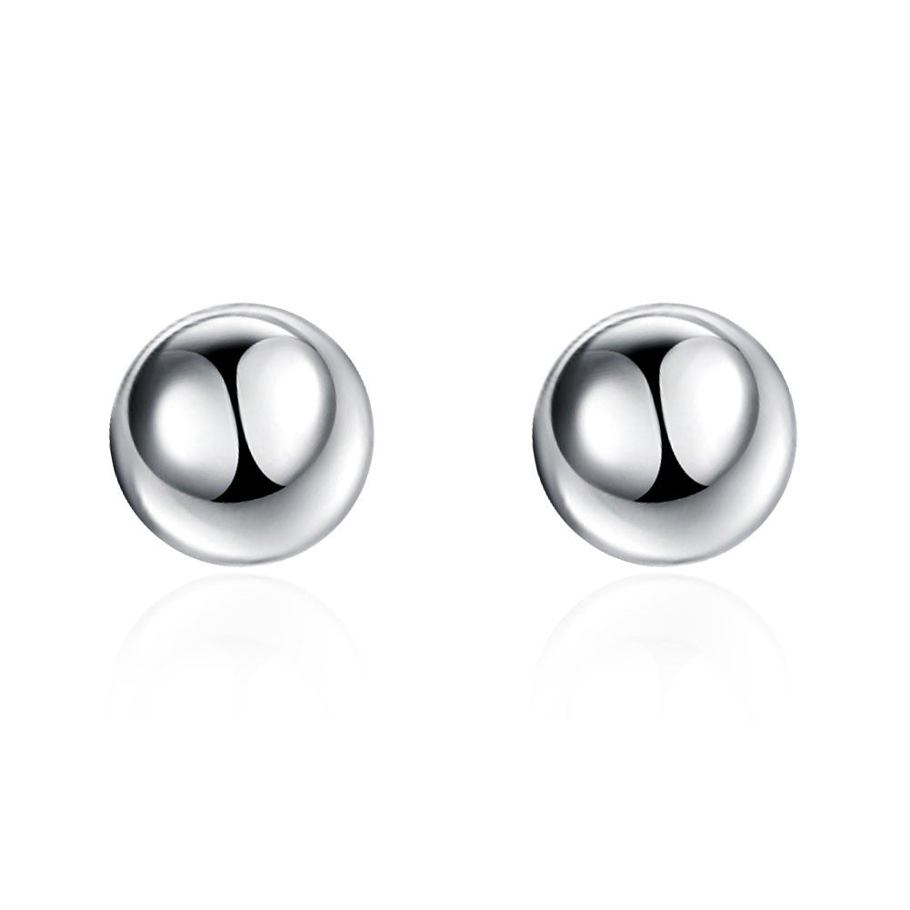 18K White Gold Pearl Ball Stud Earrings