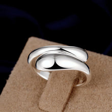 Teardrop Ring Adjustable in White Gold Plated