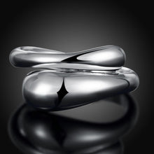 Teardrop Ring Adjustable in White Gold Plated