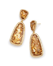 Made with Swarovski Crystal 18K Gold Filled Citrine Stone Drop Earrings