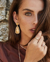 Made with Swarovski Crystal 18K Gold Filled Citrine Stone Drop Earrings