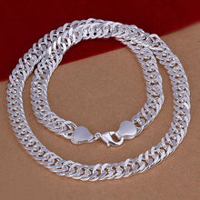 Figaro Chain Necklace in 18K White Gold Plated
