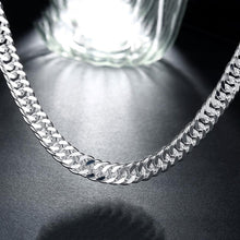 Figaro Chain Necklace in 18K White Gold Plated