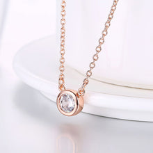 Swarovski Crystal 18K Rose Plated Bezel Necklace