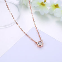 Swarovski Crystal 18K Rose Plated Bezel Necklace