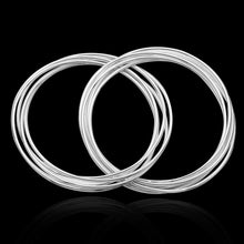 White Gold Plated 8 PC Stacking Solid Bangle