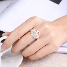 Tree of Life Ring in 18K White Gold Plated