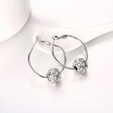 Swarovski Crystal Pave Ball 3mm Hoop Earring for Womens
