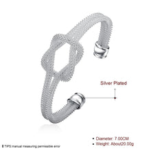 White Gold Plated Love Knot Mesh Bangle