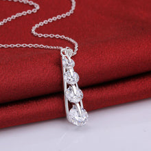 Swarovski Crystal 4 Stone Drop Necklace in 18K White Gold Plated