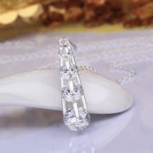 Swarovski Crystal 4 Stone Drop Necklace in 18K White Gold Plated