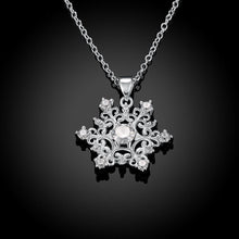 Swarovski Crystal Snowflake Necklace in 18K White Gold Plated