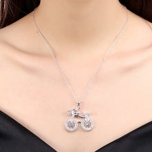 Swarovski Crystal Bicycle Necklace in 18K White Gold Plated