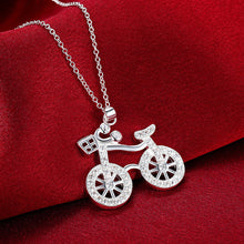 Swarovski Crystal Bicycle Necklace in 18K White Gold Plated