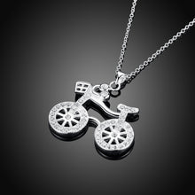 Swarovski Crystal Bicycle Necklace in 18K White Gold Plated