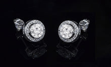 3.44 CTTW Halo Stud Earrings with Swarovski Element Crystals