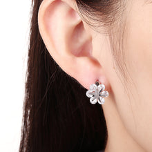 Swarovski Crystal Huggie Earring White Topaz Ice Cluster in 18K Gold Plated