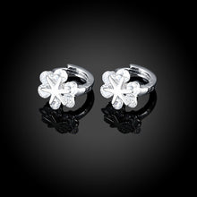 Swarovski Crystal Huggie Earring White Topaz Ice Cluster in 18K Gold Plated