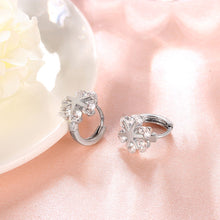 Swarovski Crystal Huggie Earring White Topaz Ice Cluster in 18K Gold Plated
