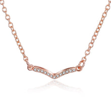 Swarovski Crystal 18K Rose Plated V Pave Necklace