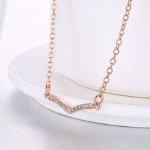 Swarovski Crystal 18K Rose Plated V Pave Necklace