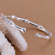 Bamboo Bangle in 18K White Gold Plated