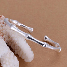 Bamboo Bangle in 18K White Gold Plated
