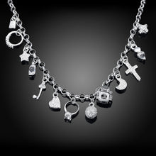 Swarovski Crystal Charms Necklace in 18K White Gold Plated