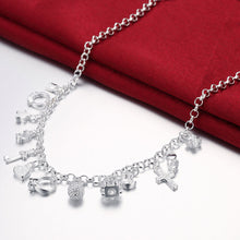 Swarovski Crystal Charms Necklace in 18K White Gold Plated
