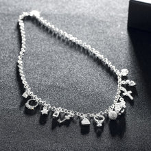 Swarovski Crystal Charms Necklace in 18K White Gold Plated